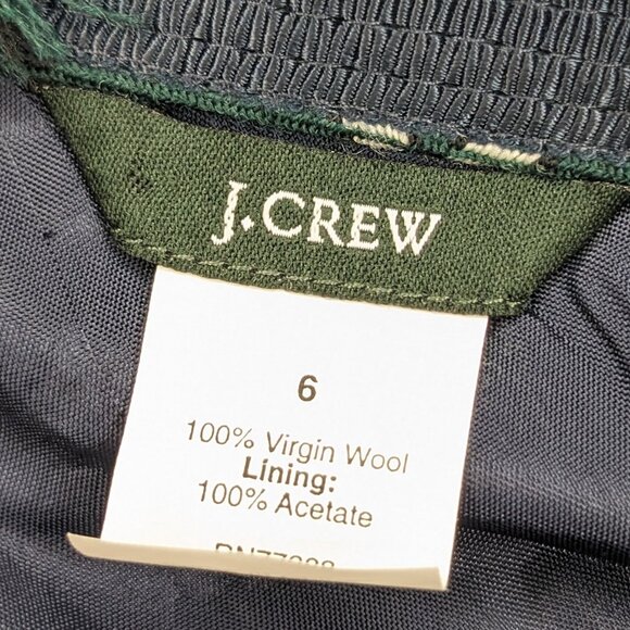 J Crew Blue and Green Plaid 100% Virgin Wool A Line Midi Skirt - Picture 4 of 10